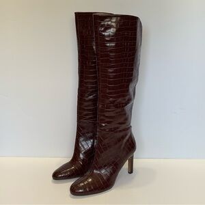 Sam Edelman Shauna 2 Faux Leather Embossed Knee-High Boots Shoes Women's 9.5